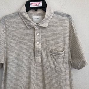 Billy Reid Striped Heather Pocket Polo Shirt